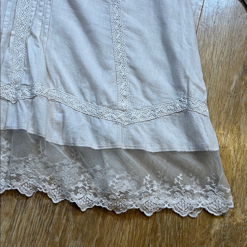 Sundance Ivory Lace Embroidery Tunic Blouse Shirt Long Sleeve 100% Cotton Size S - Picture 5 of 13